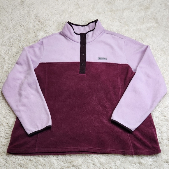 Columbia Sportswear Benton Springs 1/2 Snap Plus Sz 3X Pullover Purple/Maroon - Picture 6 of 12